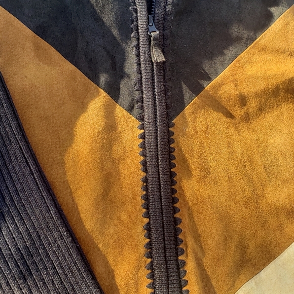 Vintage leather breasted ribbe sweater - Picture 4 of 7